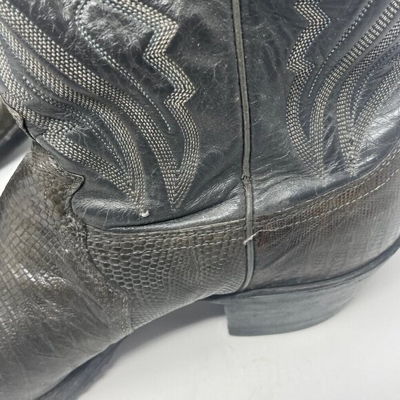 Justin Boots cowboy western 8327 size 8.5D men grey leather exotic lizard - Picture 8 of 12